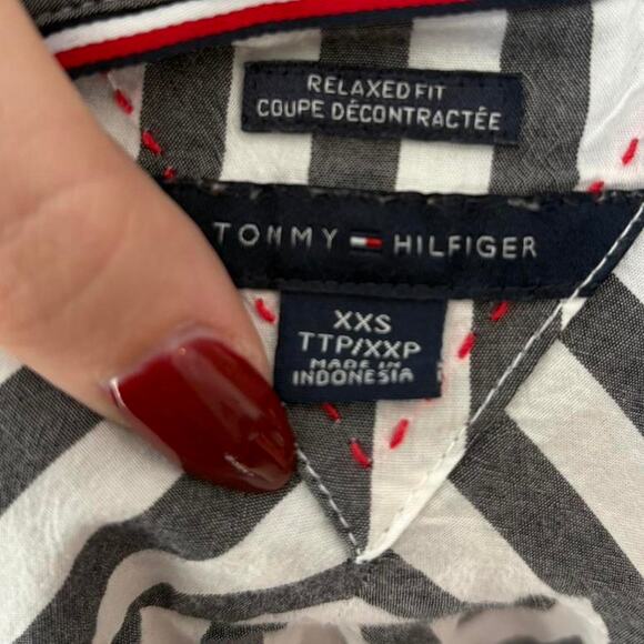 Tommy Hilfiger black and white striped button-up - Picture 3 of 3